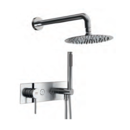 Kit monomando ducha empotrado 2-vías TUBE cromo - Pack 148 Wall 1