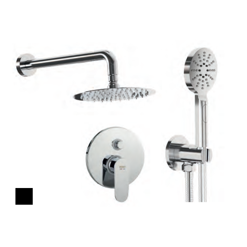 Kit monomando ducha empotrado 2-vías LUCA negro mate - Pack Luca negro