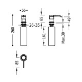 Dispensador de jabón empotrado TRES oro mate - 13474110OM 2