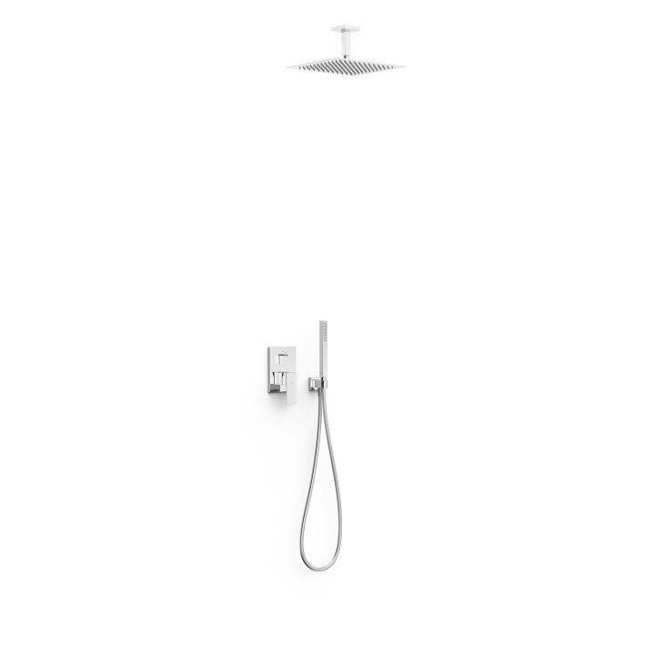 Kit monomando ducha empotrado 2-vías CUADRO-TRES RAPID-BOX cromo -  00638003 1