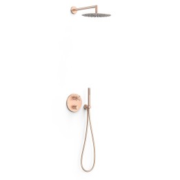 Kit termostático ducha empotrado 2-vías MONTBLANC-TRES THERM-BOX oro rosa mate - 28335002OPM 1