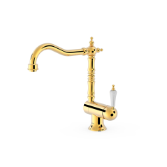Monomando fregadero caño abatible Tres oro brillo - 24233401OR