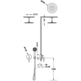 Kit monomando ducha empotrado 2-vías FLAT-TRES cromo - 20418005 2