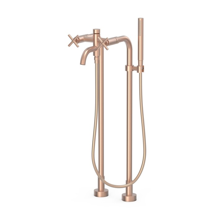 Bimando baño-ducha a suelo MONTBLANC-TRES oro rosa mate - 28319401OPM 1
