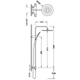 Conjunto termostático ducha OVER-WALL cromo - 19039314 2