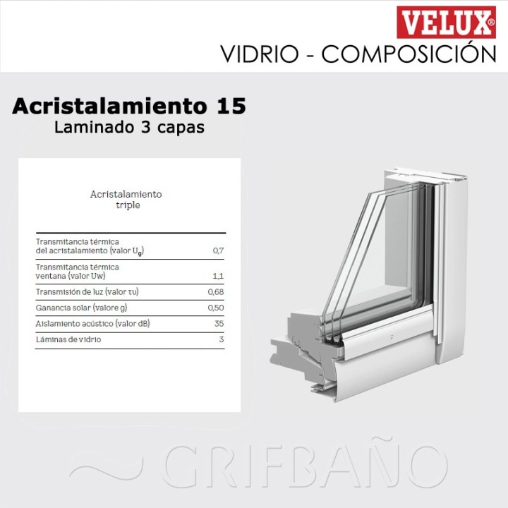 Ventana para tejado giratoria baja pendiente VELUX GBL pintada blanco 8