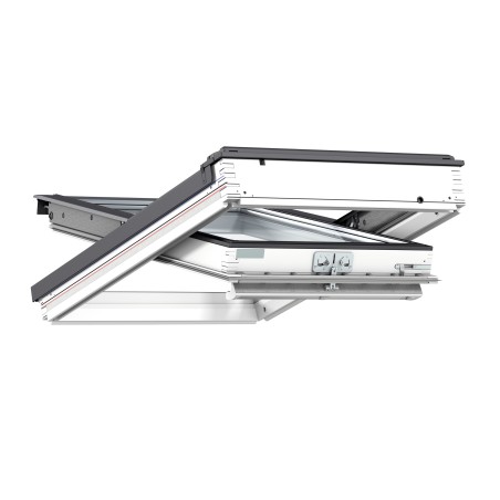 Ventana para tejado giratoria baja pendiente VELUX GBL pintada blanco - Velux