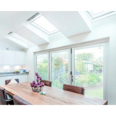 Ventana para tejado giratoria baja pendiente VELUX GBL pintada blanco - Velux