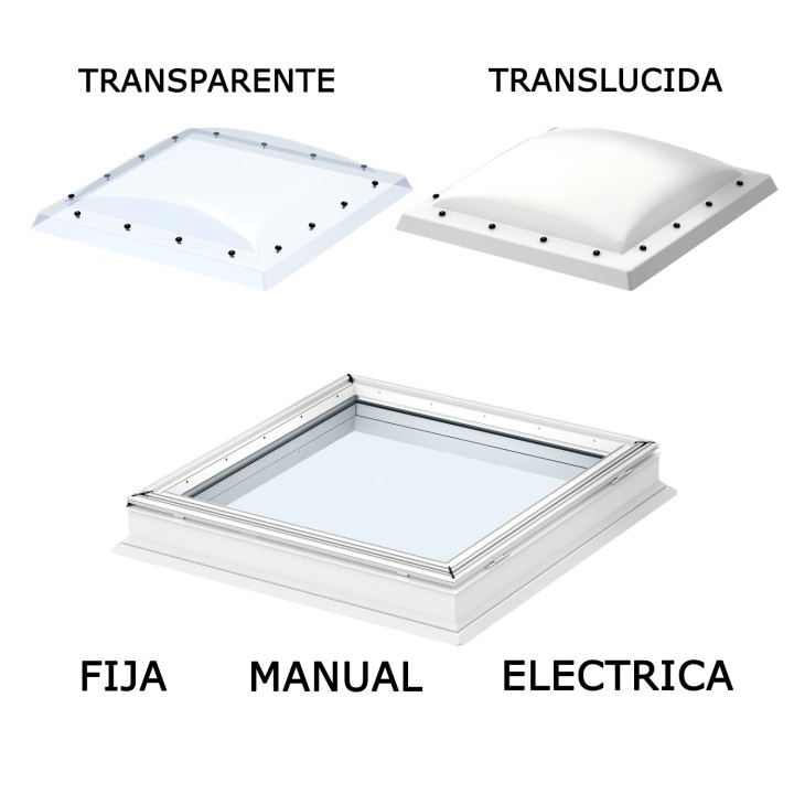 Ventana para cubierta plana VELUX ESTANDAR cúpula acrílica 1