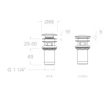 Válvula click 1.1/4" RAMÓN SOLER negro mate - 1219LNM 2
