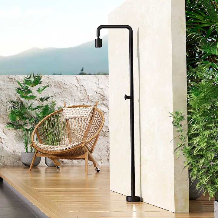 Columna ducha jardín piscina POOL acero S316 negro mate - GPP001/ANG 2