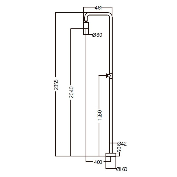 Columna ducha jardín piscina POOL acero S316 - GPP001/AC 8