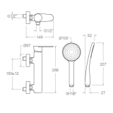 Monomando ducha ALEXIA cromo - 3608T1 2
