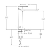 Monomando lavabo alto ALEXIA cromo - 3610 2