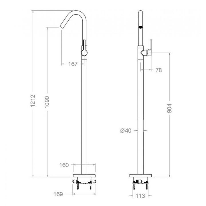 Monomando lavabo a suelo DRAKO cromo - 337603 1