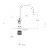 Bimando Lavabo ADAGIO oro cepillado - 910101OC 2