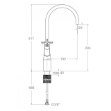 Bimando Lavabo alto ADAGIO oro cepillado - 911001OC 2