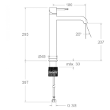 Monomando lavabo alto XL ODISEA negro mate - 390201NM 2