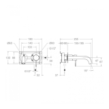 Monomando lavabo empotrado ODISEA negro mate - 39210*NM 2