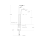 Monomando lavabo alto XL URBAN CHIC Negro Mate - 211001NM