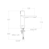Monomando lavabo TZAR niquel cepillado - 340401NC 2