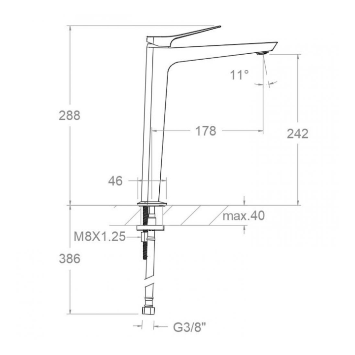 Monomando lavabo XL PRISMA negro mate - 420201NM 2