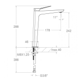 Monomando lavabo XL PRISMA oro cepillado - 420201OC 2