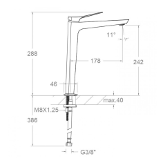 Monomando lavabo XL PRISMA grafito - 420201GR