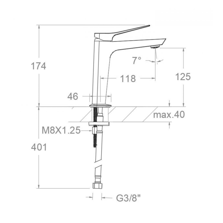 Monomando lavabo PRISMA negro mate - 420401NM 2