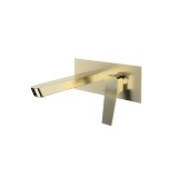 Monomando lavabo empotrado mural PRISMA oro cepillado - 422002OC 1