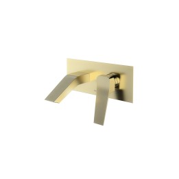 Monomando lavabo empotrado mural (CI) PRISMA oro cepillado - 422001OC 1