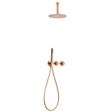 Kit termostático ducha empotrado 2-vías BREDA oro rosa cepillado - GTB056/ORC 1
