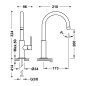 Monomando lavabo alto STUDY-TRES oro rosa mate - 26290402OPM