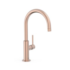 Monomando lavabo alto maneta lateral STUDY-TRES oro rosa mate de 24k- 26290402OPM- Tres