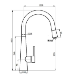 Monomando fregadero TUBULAR caño extraíble cromo - 82681 2