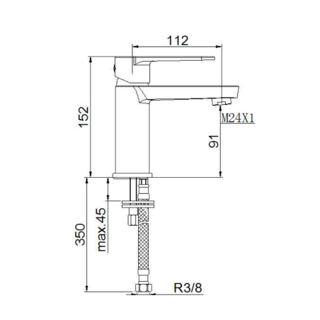 Monomando lavabo alto LUCA negro mate - 14109/N