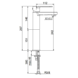 Monomando lavabo alto XXL LUCA negro mate - 14111/N 2