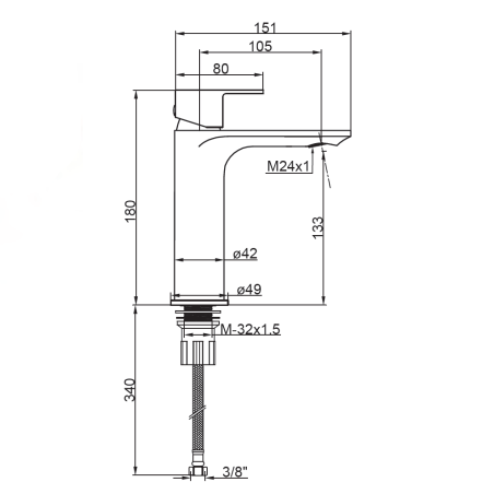 Monomando lavabo (AF) ONE cromo - 44109