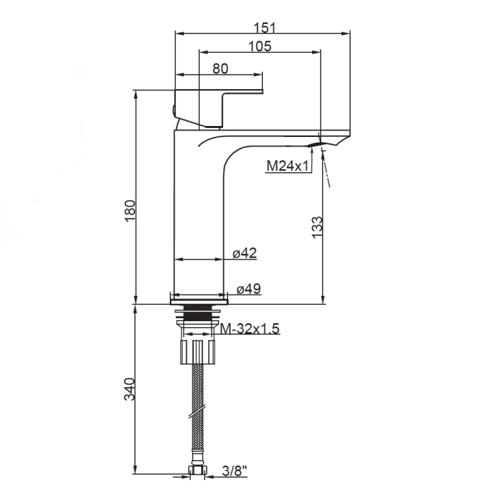 Monomando lavabo (AF) ONE cromo - 44109 2