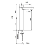 Monomando lavabo alto LUCA cromo - 14111 2