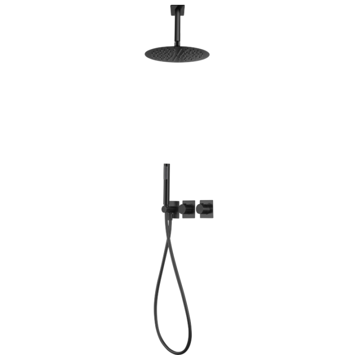 Kit termostático ducha empotrado 2-vías NEPAL negro mate - GTN062/NG 1