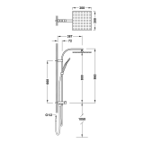 Conjunto ducha adaptable OVER-WALL acero - 19063504AC 2