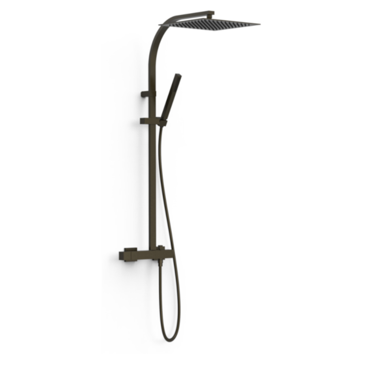 Conjunto monomando ducha SLIM-TRES MURAL negro bronce - 20219101KMB 1