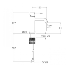 Monomando lavabo ODISEA cobre cepillado - 390401CUC