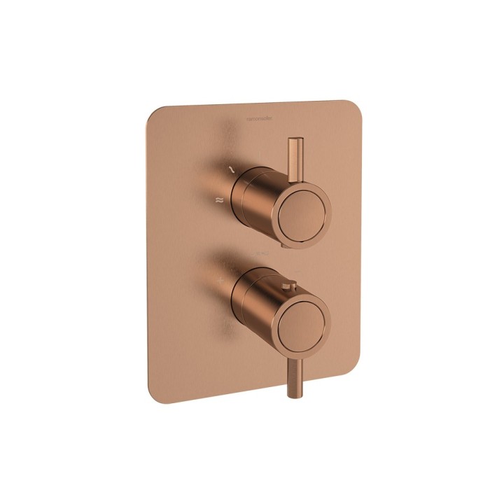 Termostático ducha empotrado 2-Vías ODISEA cobre cepillado - 398722SCUC 1