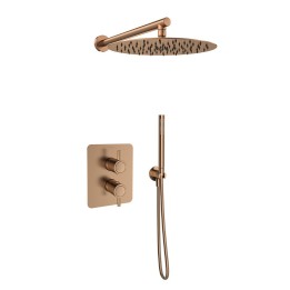 Kit termostático ducha empotrado 2-vías ODISEA cobre cepillado - K3987022CUC 1