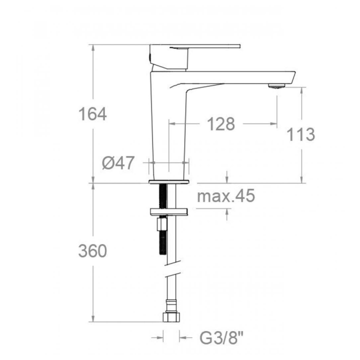 Monomando lavabo ALEXIA grafito - 360401GR 2