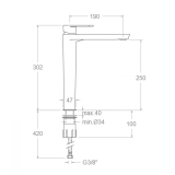 Monomando lavabo alto XL ALEXIA grafito - 360201GR 2