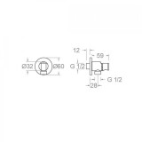 Soporte ducha con toma RS redondo grafito - 3796GR 2