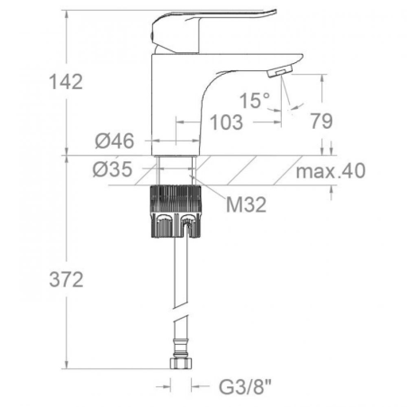 Monomando lavabo YPSILON PLUS cromo - 640111